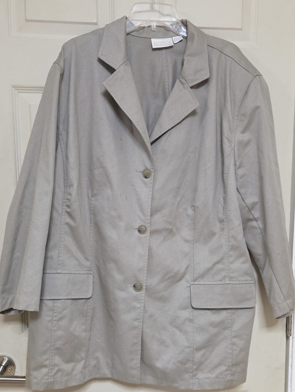 Vintage Elisabeth Liz Claiborne Beige Blazer Jacket Plus Size 22W.